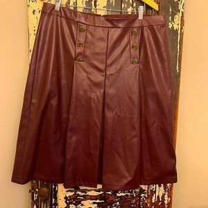 Women’s Liz Claiborne size 14 Faux Leather oxblood skirt.